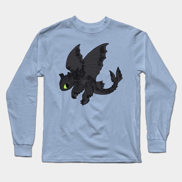 Night Fury Long Sleeve T-Shirt by IceOfWaterflock